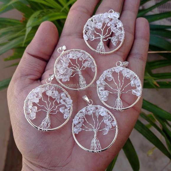 Wisdom Tree Charm 7 Chakra Reiki Healing Tree of Life Pendant Natural Lapis - Picture 12 of 12